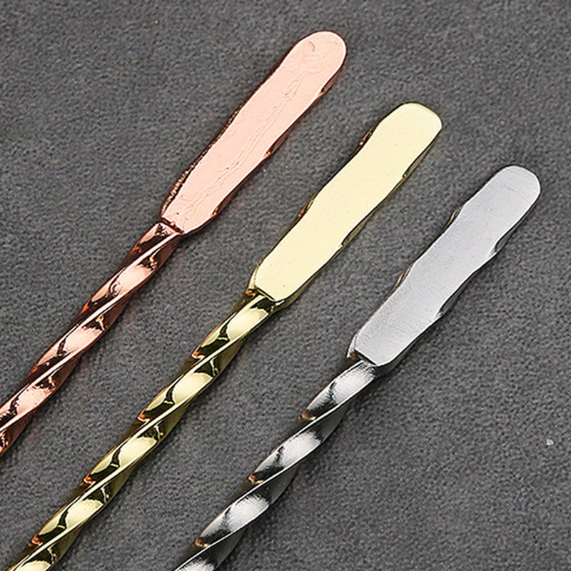 Stainless Steel Beverage Stir Spiral/Straight Cocktail Juice Coffee Bar Bartender Tool