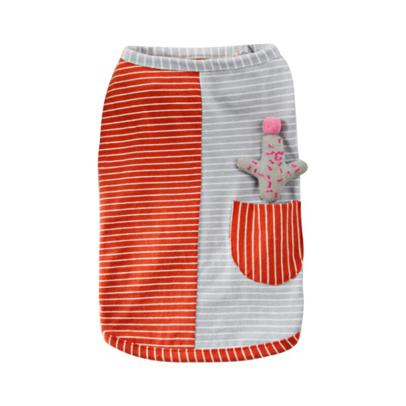 Chaleco para gato, ropa para mascotas, chaqueta para perro, ropa para gato pequeño, camiseta estampada, disfraz para cachorro, ropa de verano para gatos: Orange / L