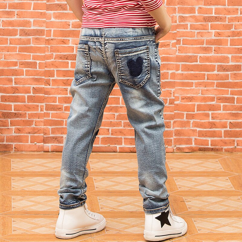 Børnetøj drenge jeans efterår børnebukser store drenge bukser stretch jeans
