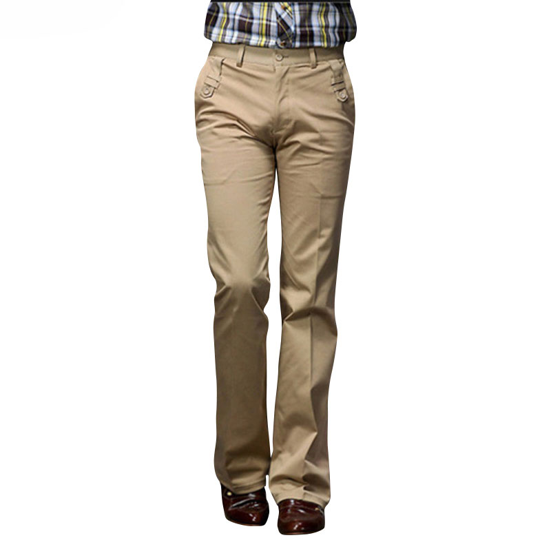 Men's Auturm Boot Cut Jeans Male Mid Waist Business Bell Bottom Denim Pants Flares Trousers Size 27-36 38: 31