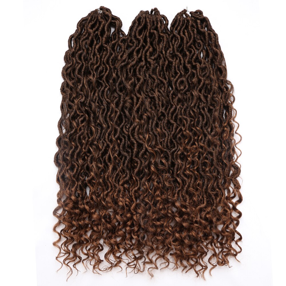 Goddess Locs Crochet Hair Faux Locs Wavy Crochet Curly Hair Faix Locs Crochet with Curly Ends River Curls Crochet Hair: 1B30