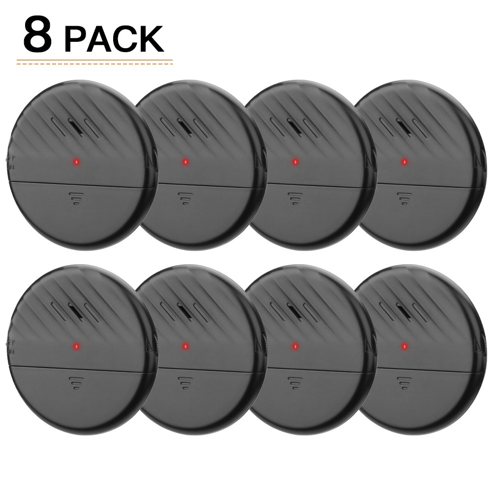 Elecpow Wireless Door Window Vibration Sensor Alarm 125dB Glass Break Anti-Theft Sensor Home Security Protection Alarm: Black 8PCS