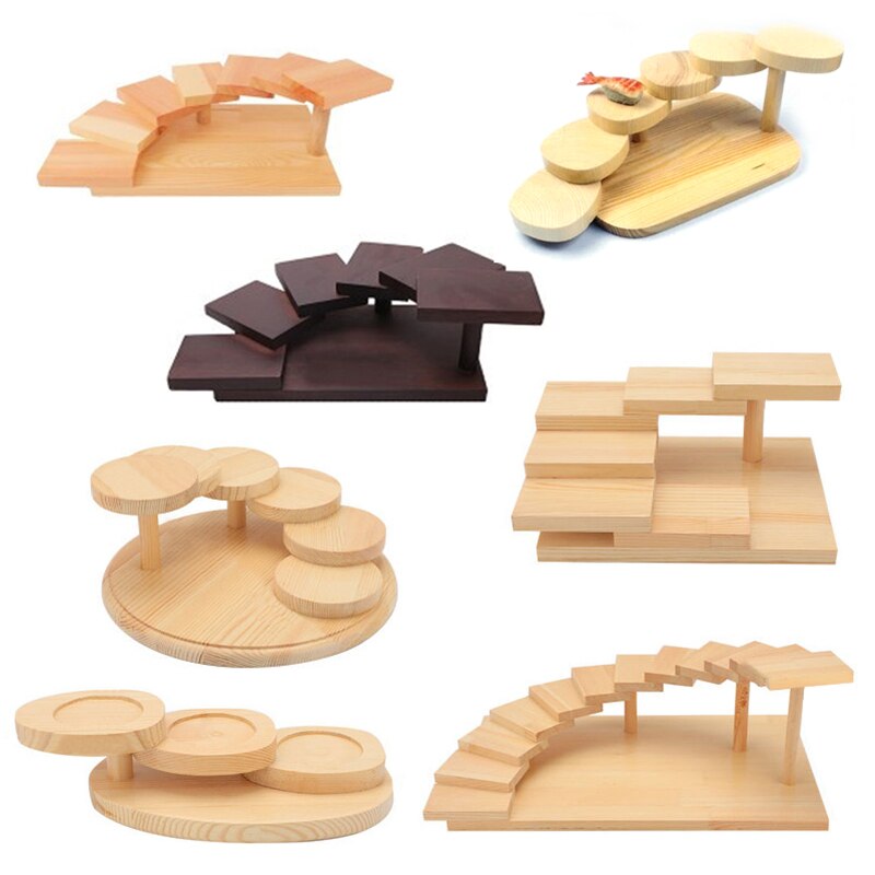 Japanse Houten Hout Keuken Sushi Bridge Boten Grenen Sushi Sashimi Plaat Schotel Sushi Servies Decoratie Ornament
