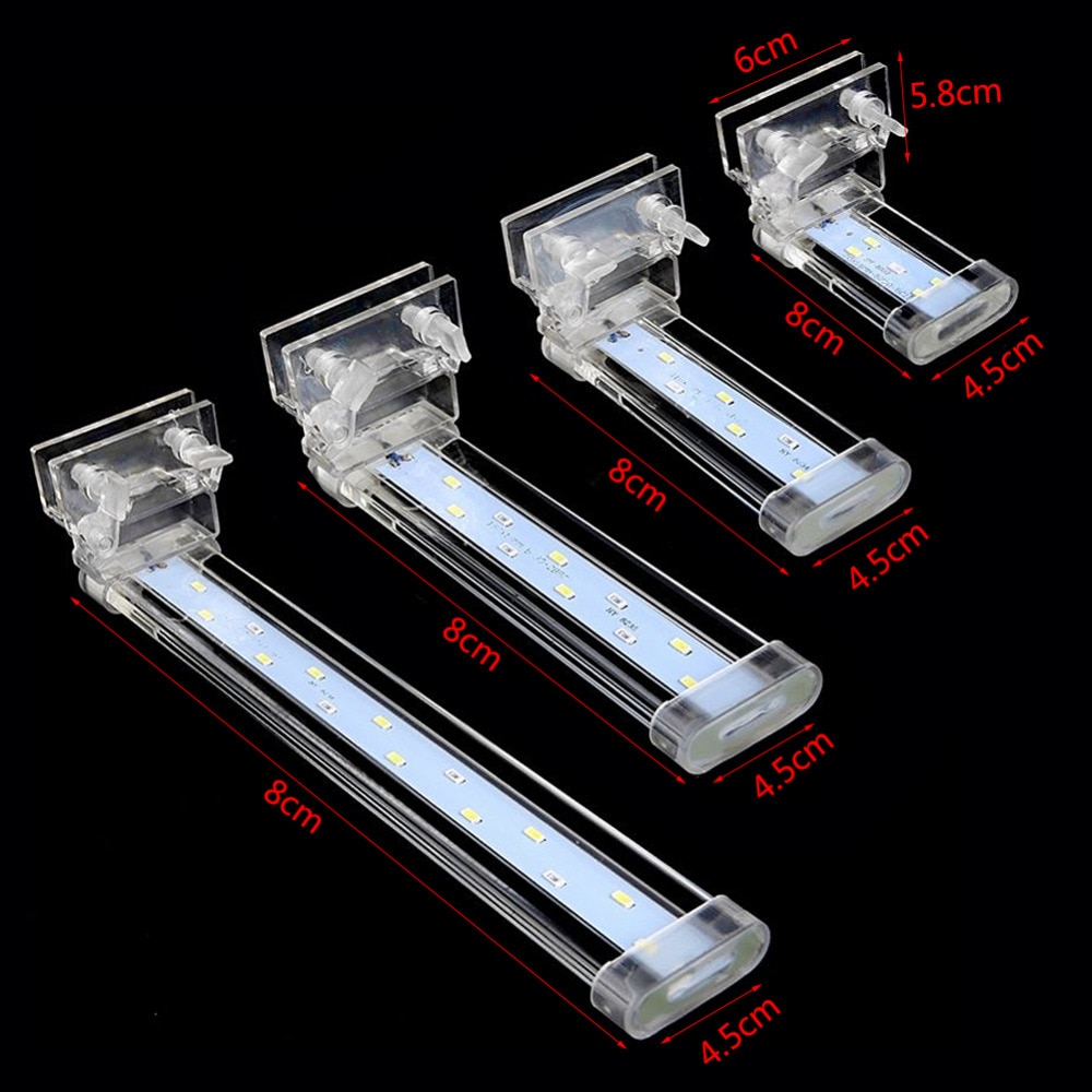 Aquarium Led Lighting Waterproof Fish Clip Light Crystal Aquarium Lamp Submersible Underwater Clip Lamp Plant Lamp Decor