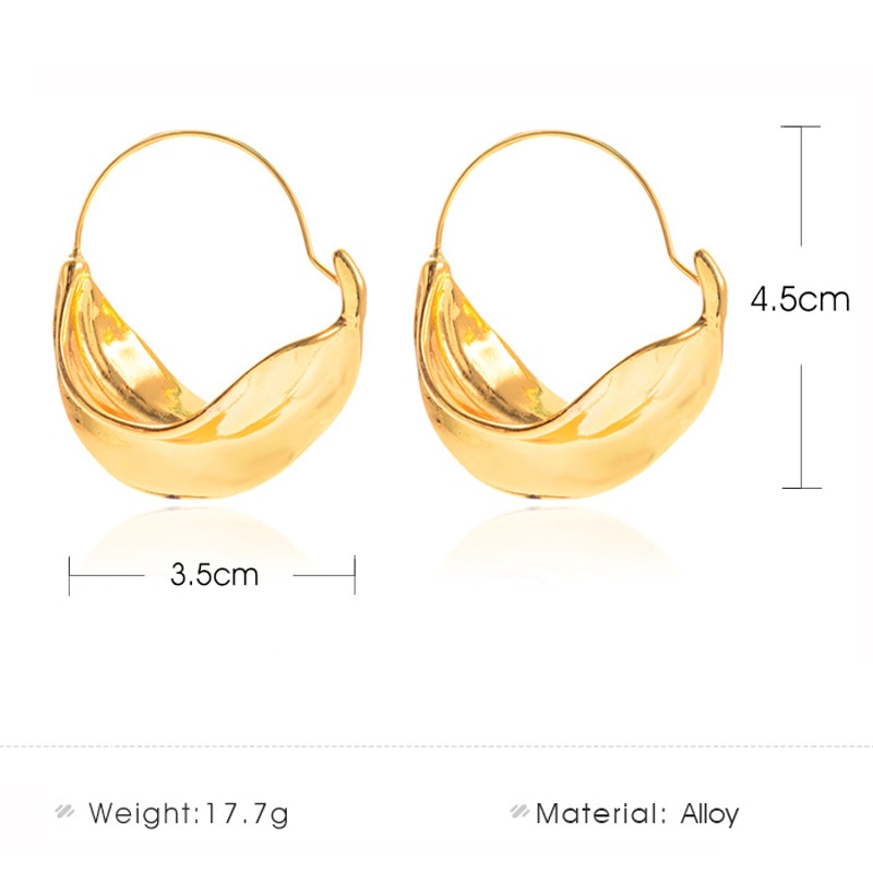 Irregular Flower Basket Dangle Earrings For Women Gold Color Metal Stereoscopic Exaggerated Earrings Dangler