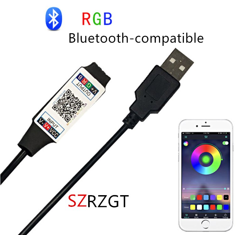 Mini RGB Bluetooth-compatible Controller USB 5V Music Bluetooth LED Controller Light Strip Controller For RGB LED Strip