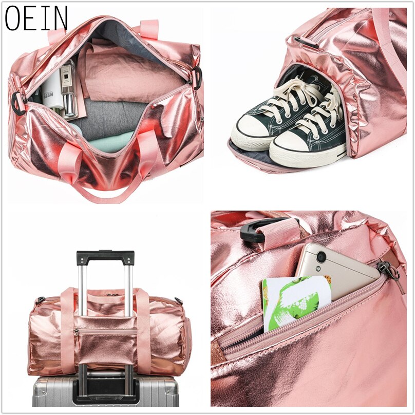 Nylon reissporttas, schoudertas, grote waterdichte nylon handtas, zwart, roze, dames, heren, outdoor sporttassen