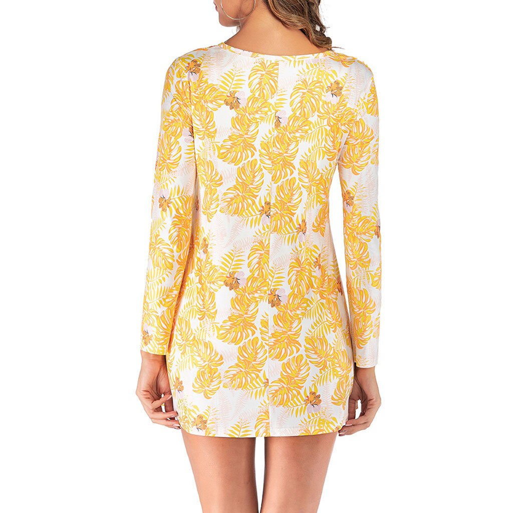 Maternity dresses casual Sexy Round Pregnant O-Neck Print Long Sleeve Lactation Maternity Dress L1220