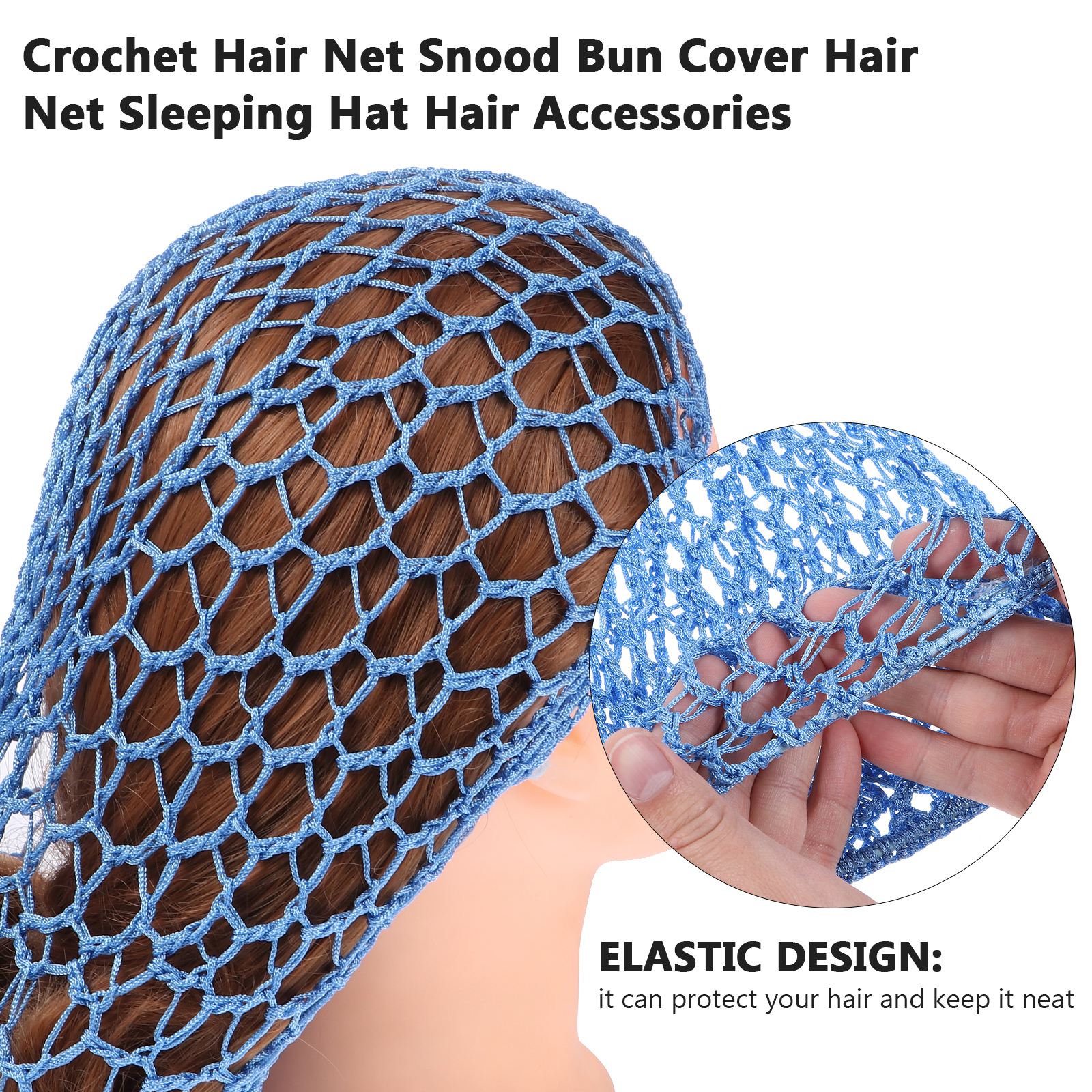 2 Stuks Haak Haarnet Snood Bun Cover Haar Net Slapen Hoed Haaraccessoires