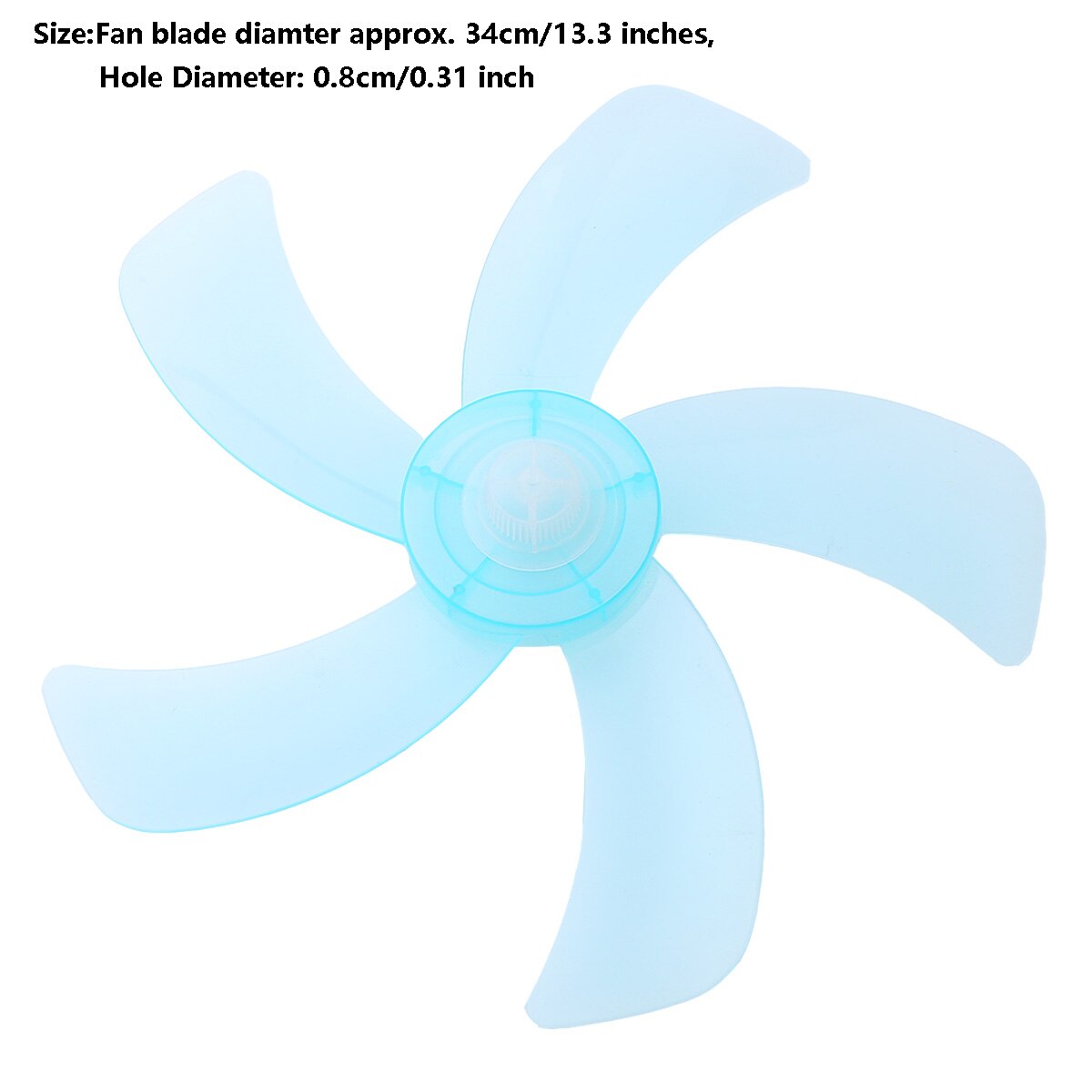 General Household 16 inch Fan Blade Heat Resistant Premium Plastic Vent Impeller 5 Leaves with Nut Cover for Stand/Table Fanner