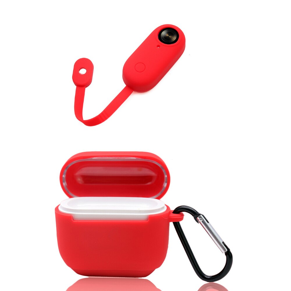 Copertura del Silicone Custodia Protettiva per Insta360 Go Protector Camera e Casella di Ricarica Accessori: Red