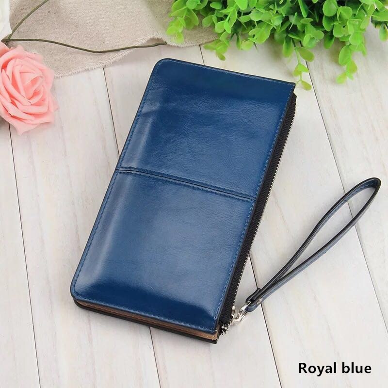 Women Wallets Long Candy Oil Leather Wallet Day Clutch Women's Purse Female Purse Clutch Card Holder: 7