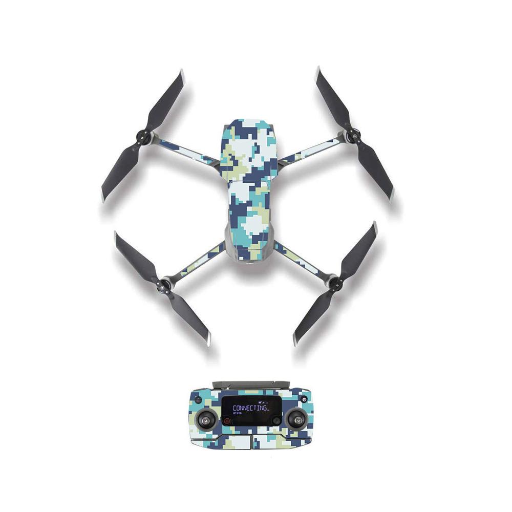 Mosaico de camuflaje de estilo camuflaje, pegatina de piel para DJI Mavic 2 Pro y Zoom, cuerpo de Dron con control remoto, película de protección de batería