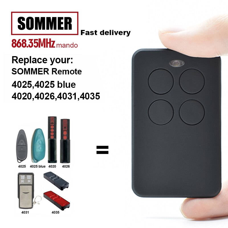 Pour SOMMER 4020 4026 TX03-868-4 télécommande 868mhz Clone SOMMER TX03-8-4 code roulant télécommandes remplacement