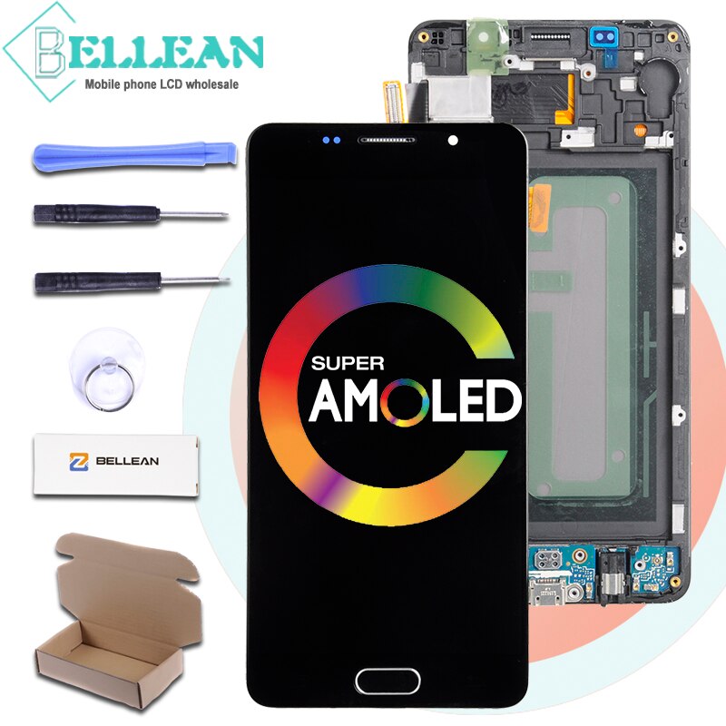 Catteny Rabatt 5,2 zoll Für Samsung Galaxy A5 Lcd Bildschirm A510 Display Mit Touch Digitizer Montage A510F Lcd Mit rahmen