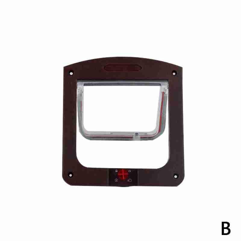 Puerta de seguridad con cerradura para mascotas, puerta de Control inteligente para entrada o salida, para perros y gatos, 14 Kg o menos: Dark Brown