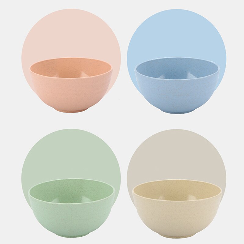 Lot 6 Bols à Céréales Incassables Plastique 655ml - Réutilisables Beige Pour Usage Quotidien