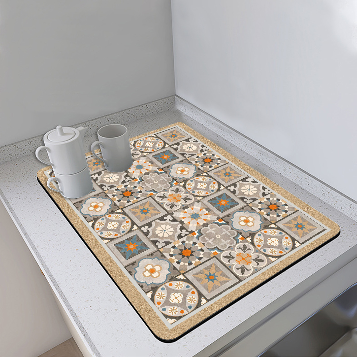 Geschirr Geschirr Trocknen matt Kaffeemaschine Ablauf matt Küche Bar Saugfähige Entwässerung matt Waschbar Wärmedämmung Verbrüaufgehängt matt: 80x40 cm / Grün