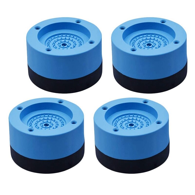 4 stuks anti-vibratie pads voor wasmachine en droger, stelvoetjes voor koelkast, voetjes voor wasmachine en droger, blauw