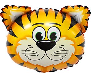 10 stk dyr hoved ballon løve tiger mokey ko giraf hoved folie ballon barn helium ballon til fest dekoration: Tiger