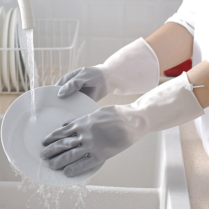 Gants en PVC, imperméables, pour la lessive domestique, durables, 1 paire, outils de nettoyage ménagers antidérapants, pour la vaisselle
