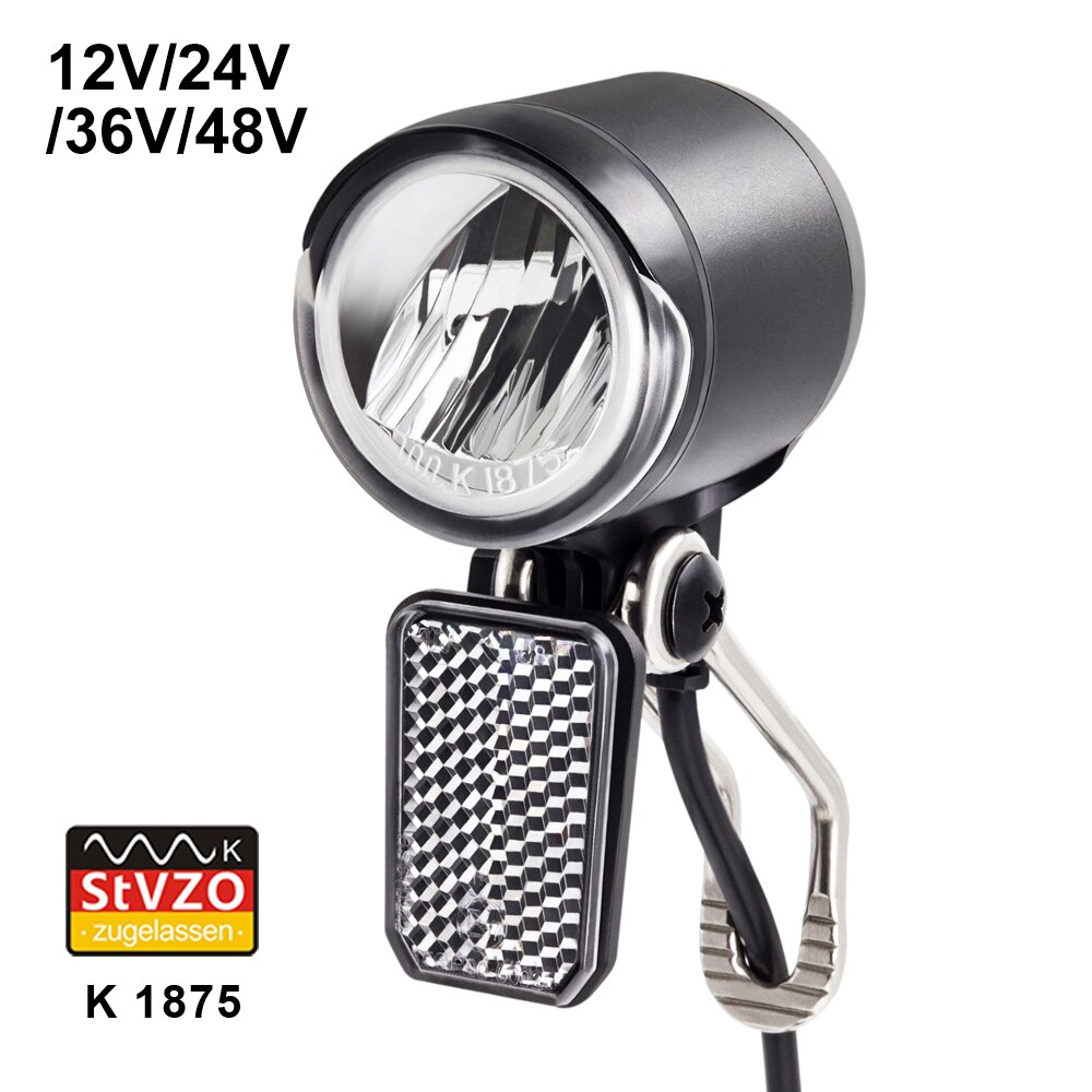 E-bike COB LED Rear Light 12V 24V 36V 48V Electric Bicycle Tail Light E-scooter Night Safety Warning Rear Lamp Red Rack Light: Front Light