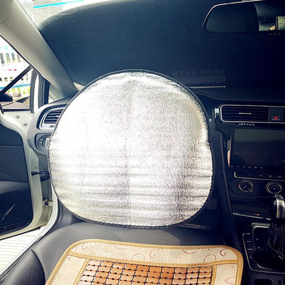 Visera de protección solar para coche, lámina de aluminio para automóvil, gruesa, accesorios, cubierta, parasol de rueda, plegable, reflectante, Steer E3Y4