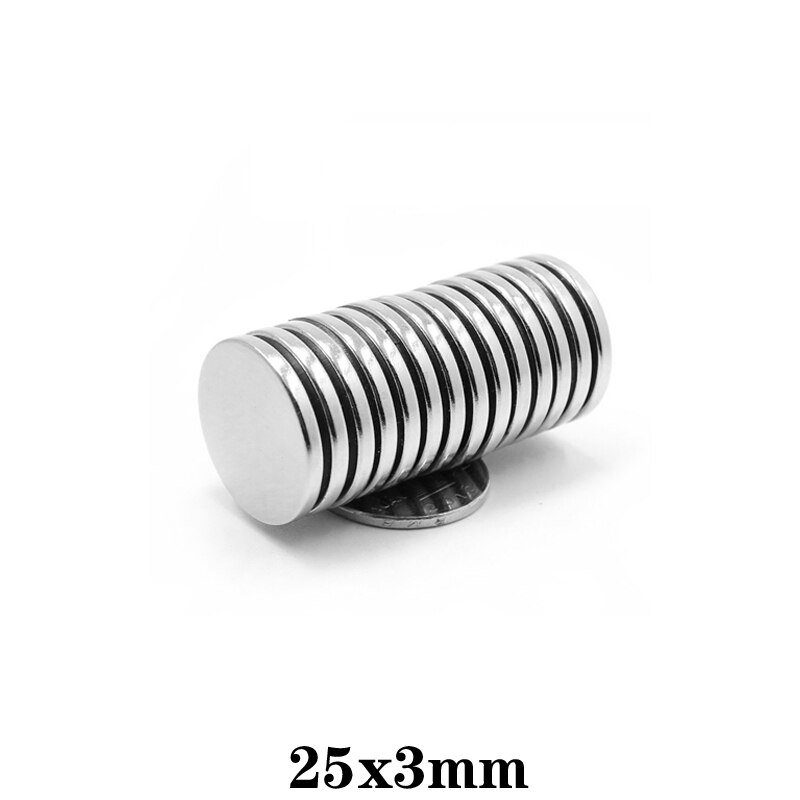 2 ~ 100 Pcs 25X3 Mm N35 Ronde Magneten 25 Mm * 3 Mm Neodymium Magneet Disc 25X3 Mm Permanente Ndfeb Super Sterke Krachtige Magnetische 25*3 Mm