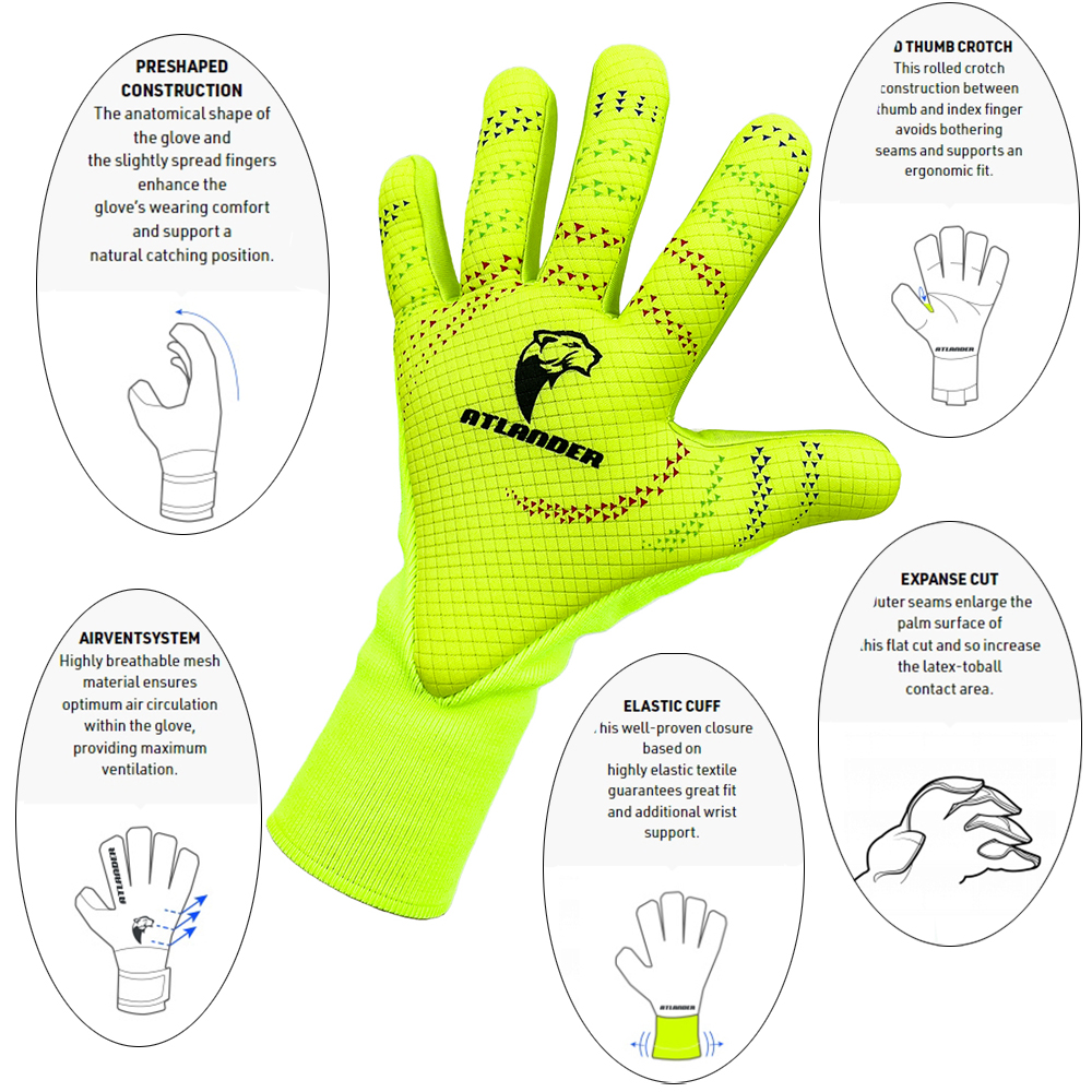 Professionelle Fußball-Torwarthandschuhe, Latex, verdickter Schutz, Erwachsene, Kinder, Torwart, Kinder, Teenager, Torwart-Fußballhandschuhe