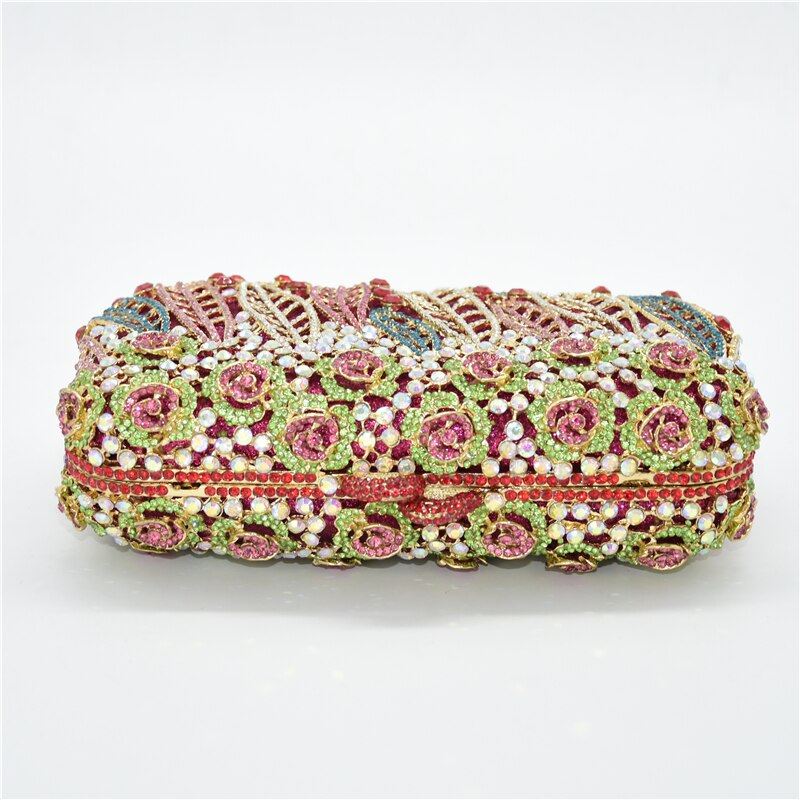 Vrouwen diamanten clutches strass tas bloem kristallen clutch luxe kristallen clutches afrikaanse bruids bruiloft feest handtassen tassen