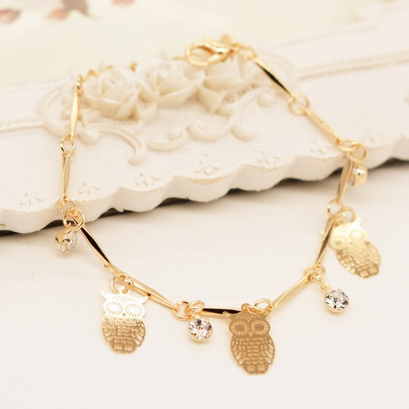 Owl Water Tassel Bracelet Charming Gold Color Bracelet Accessories For Women Girl Jewelry Party