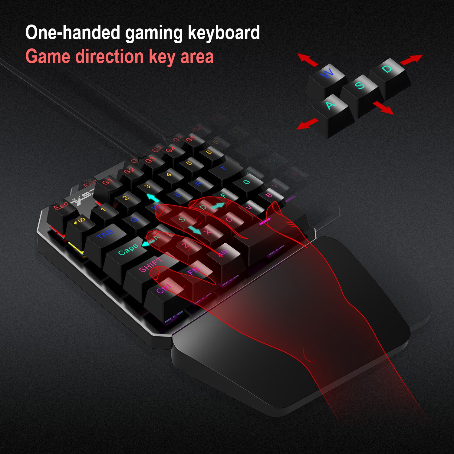 One-Handed Gaming mechani Keyboard RGB Backlit Portable Mini Keypad Ergonomic Game Controller for PC PS4 Xbox Gamer For Mobile