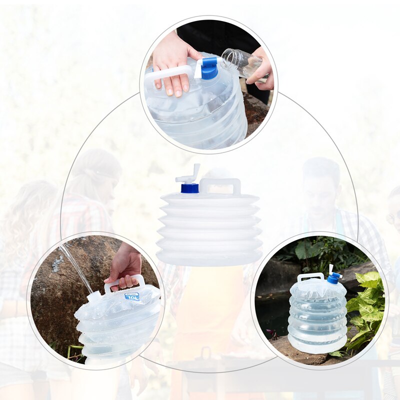 Cube de stockage d'eau sans BPA récipient d'eau pliable avec robinet cruche de stockage d'eau de Camping de alimentaire pour l'extérieur E5