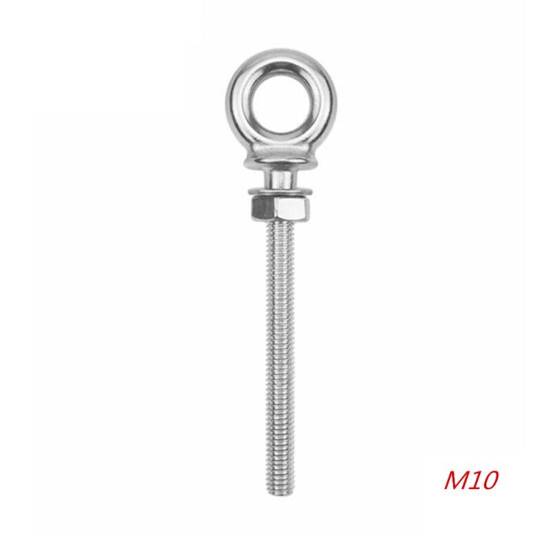 Marine Grade 316 Stainless Steel Long Lifting Eye Bolt Eyebolts with Nut&Washer Ring Hook Bolt Boats Screw M6/M8/M10: M10