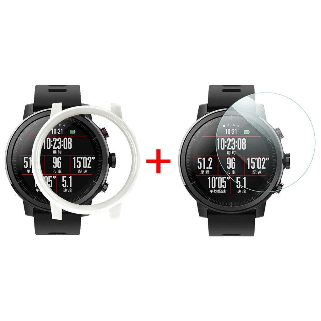 Película protectora completa de cerámica suave para reloj Xiaomi Huami AMAZFIT 2/2S, Protector de pantalla de reloj Stratos, funda de PC, Accesorios inteligentes: E
