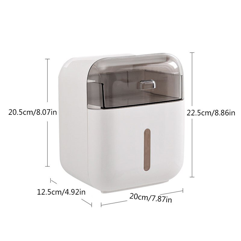 Waterproof Wall Mount Toilet Paper Holder Roll Paper Tube Storage Shelf Tissue Tray Tissue Box Bathroom Accessories Set