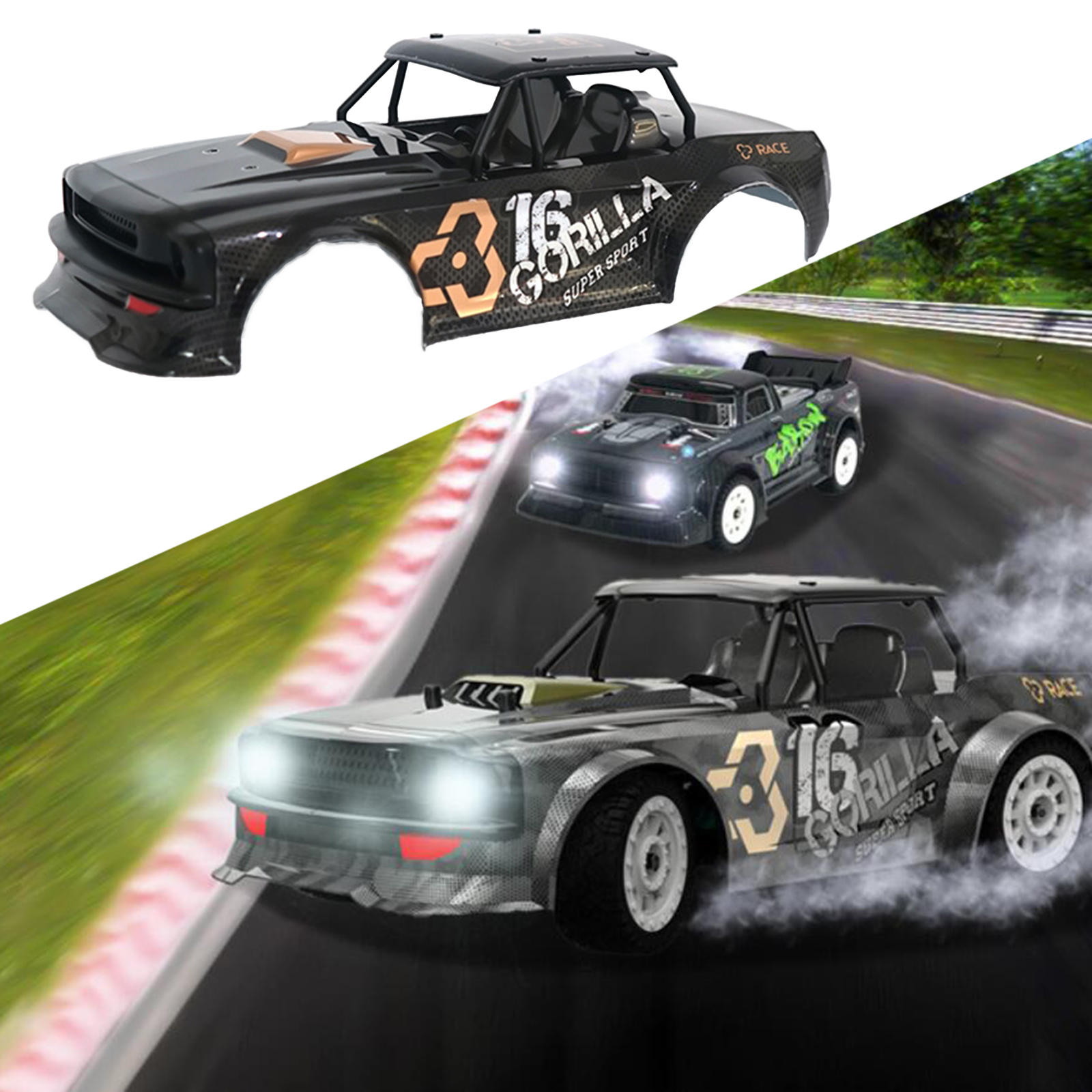 Painted rc body shell cover for sg -1604 rc car diy upgrade parts