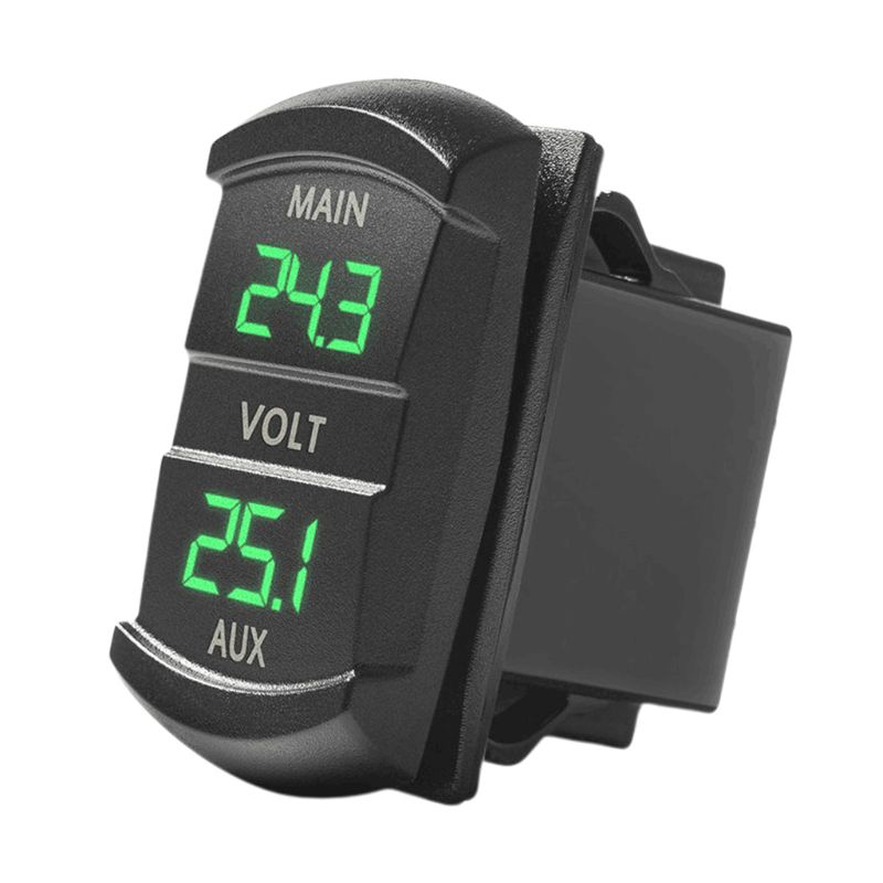 Dual Voltmeter Spanning Batterij Monitor Led Display Indicator 12V-24V Auto Boot-Groen