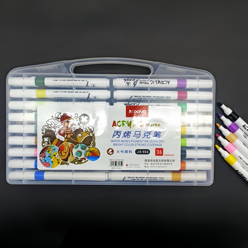 12 color /24 color /36 color /48 color /60 color acrylic marker Painting Graffiti thick brush stackable marker: Burgundy