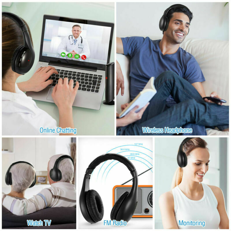 5 In 1 Headset Draadloze Hoofdtelefoon Draadloze Rf Mic Voor Pc Tv Dvd Cd MP3 MP4 Headset Universele Noise Cancelling voice Headset