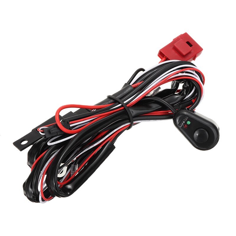 1set Car LED Light Bar Wire Wiring Harness Switch Relay Kit For Connect LED Work Driving Light Bar 40A 200W