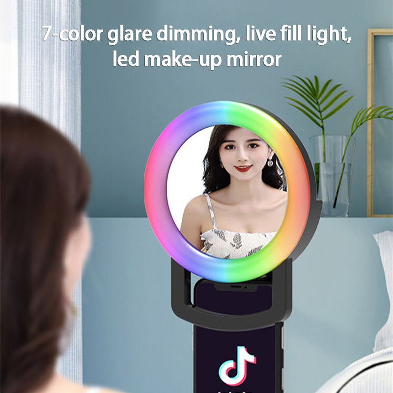 Specchio per trucco a Clip luce di riempimento bellezza ricaricabile telefono cellulare LED Selfie Ring Light cerchio portatile fotografia Clip Light