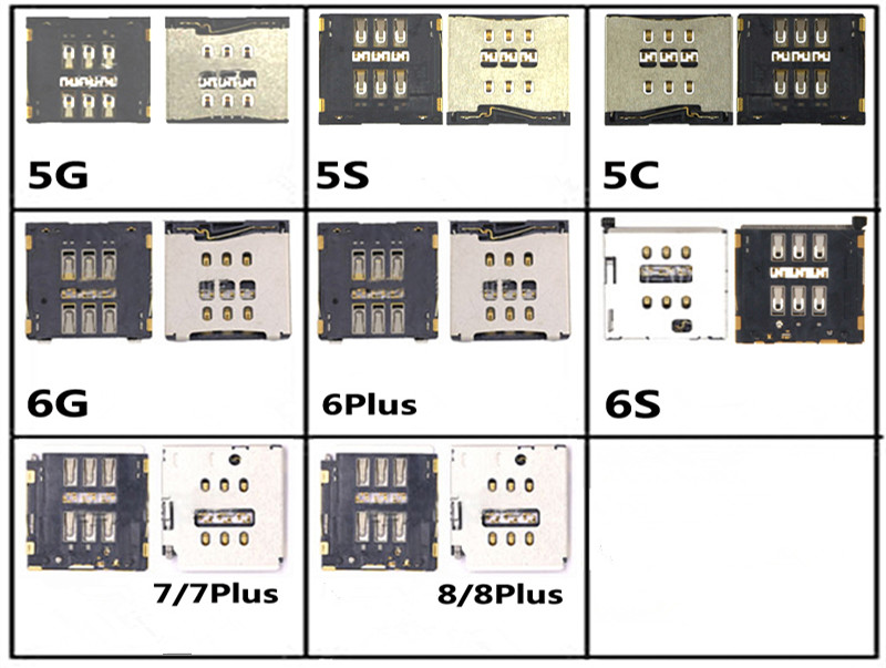 Micro SIM Card Reader Slot Socket Holder Replacement for iPhone 5S 5C 5 5g 6 6s 6splus 7 7Plus 8 8Plus 11 pro max