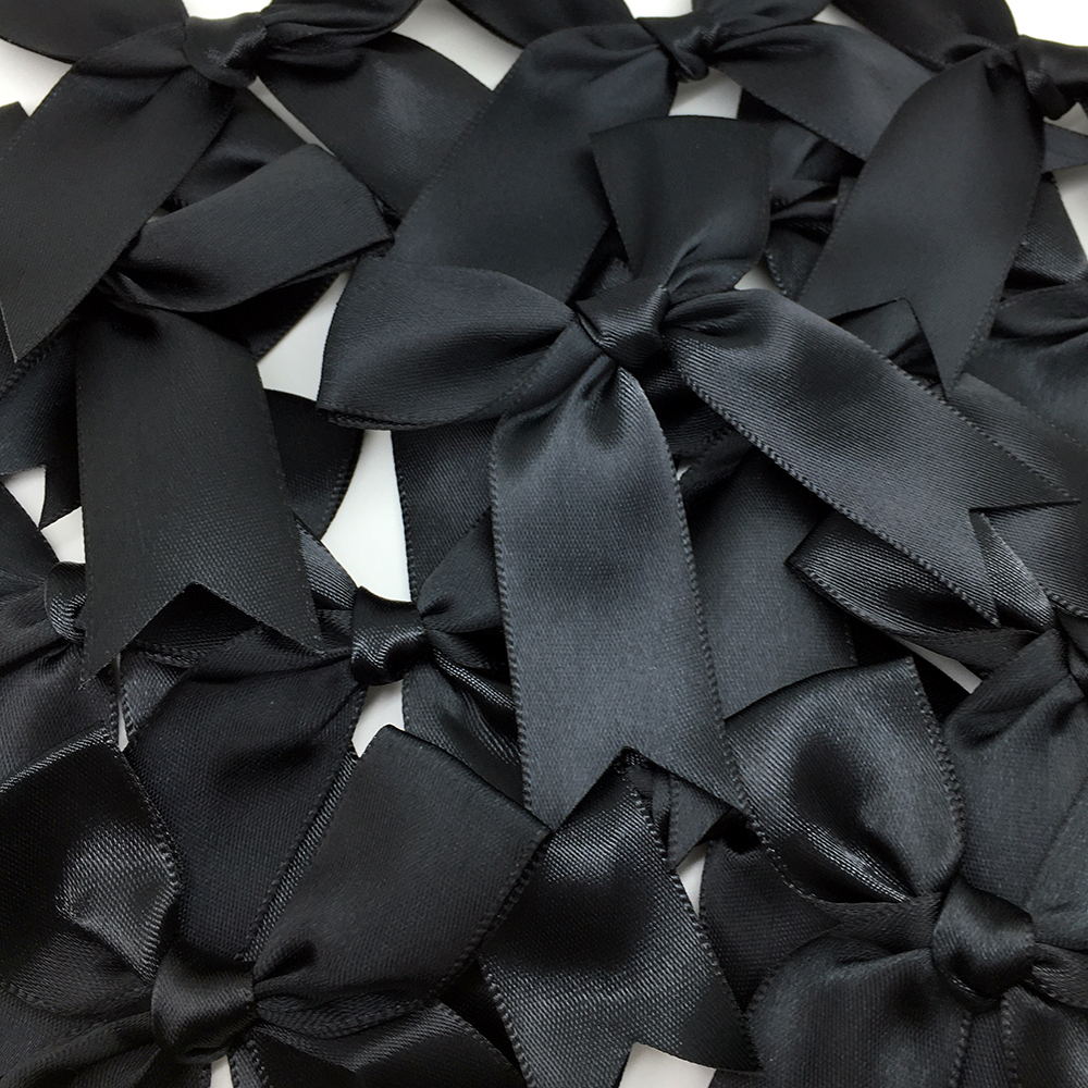 50 Uds. De lazos de cinta satinada de 85x85mm, decoración para manualidades, , sombreros de flores, ropa DIY, bolsas para tarjetas de invicación de boda, decoración de: LIGHT BLUE