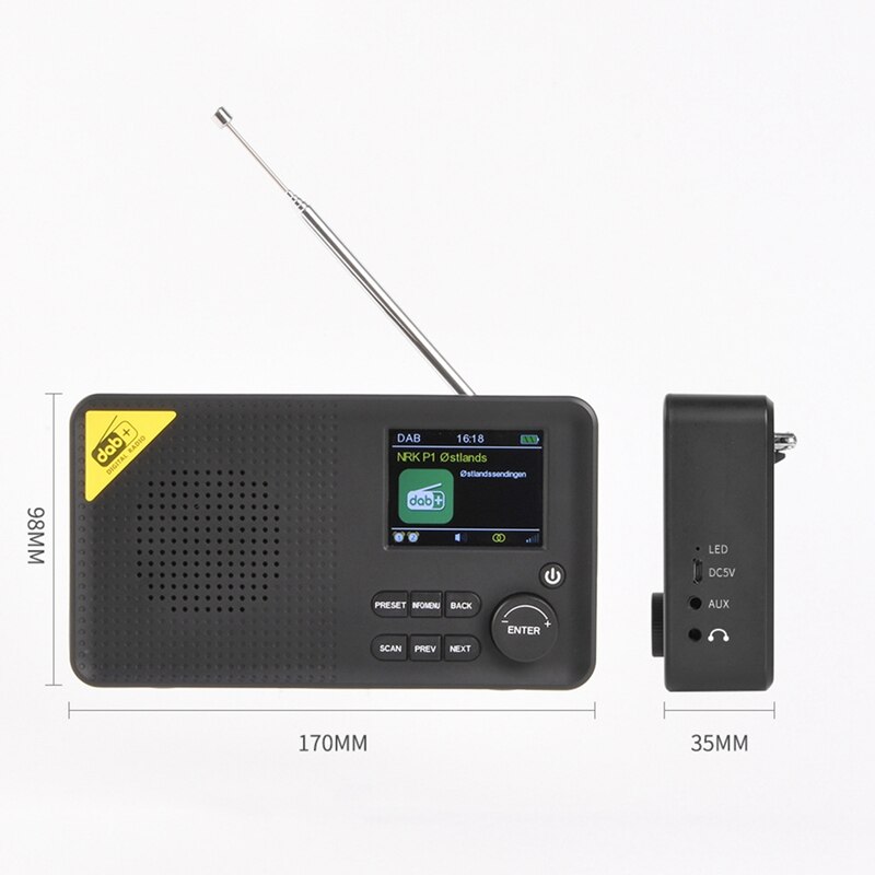 Portable Bluetooth Digital Radio DAB/DAB+ and FM Receiver Rechargeable Lightweight Home Radio