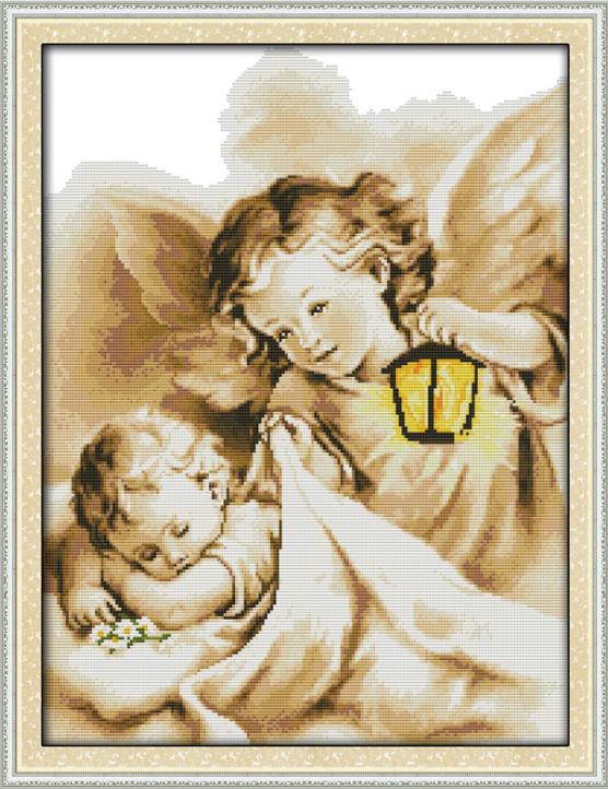 Handwerken DIY 14CT 11CT DMC kruissteek Sets Voor borduurpakketten Portret Telpatronen-Stikken Home Decoratie: R731 / 14CT counted product
