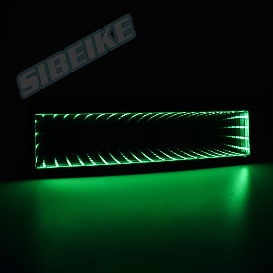 3D Style Universal Car Infinity Galaxy bottomless endless RGB LED CLIP ON Rearview Mirror: Green