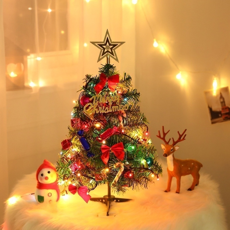 Diy 50Cm Kerstboom Pakket Met Licht 50Cm Kerst Decoratie Desktop Mini Kerstboom Mall Arrangement Levert