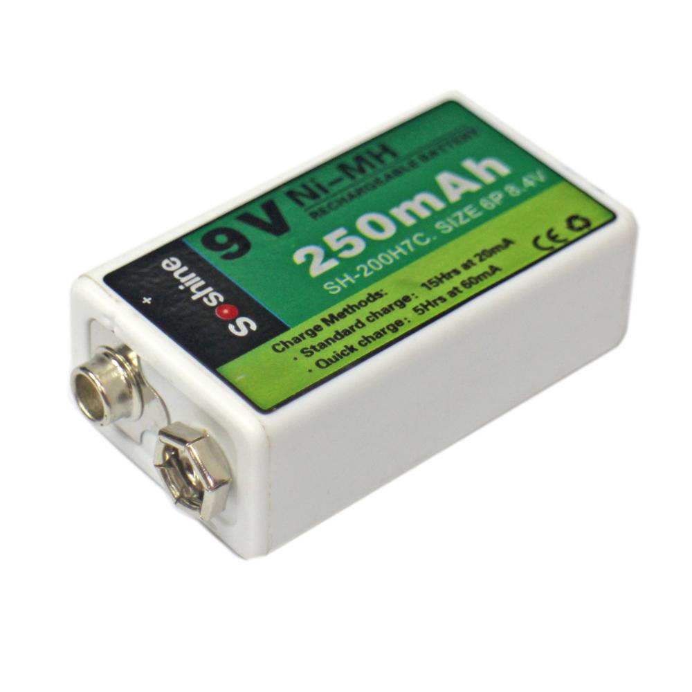 Soshine 9v batterij 9v batterijmeter microfoon draadloze microfoon ni -mh 9v volt batterij 250 mah