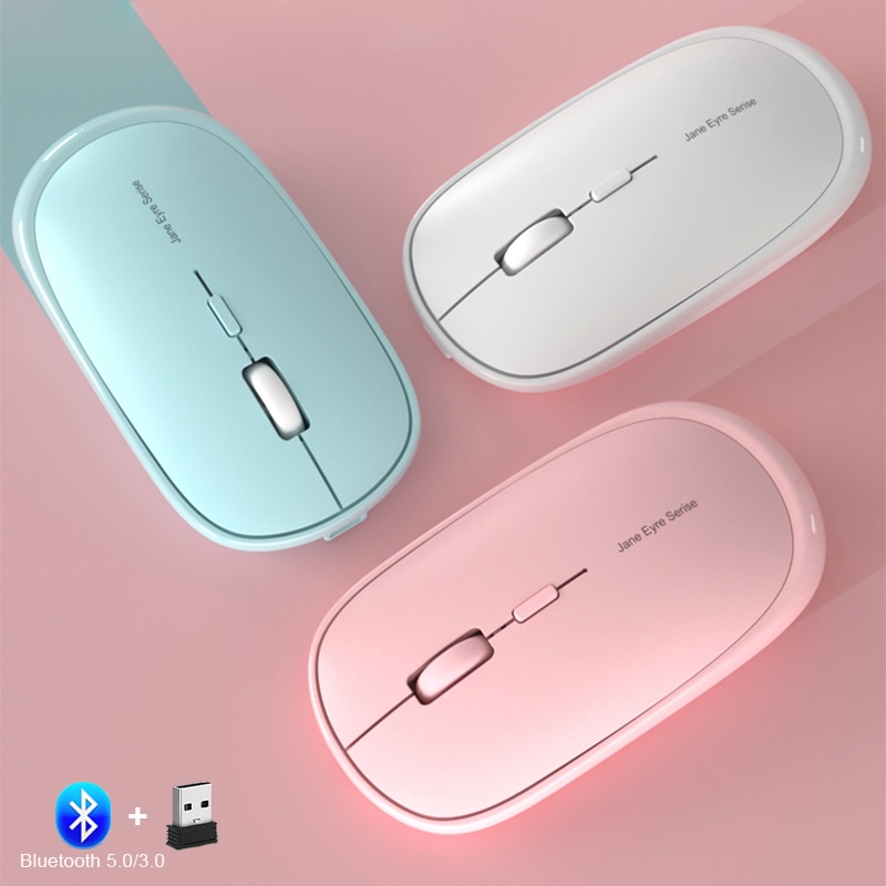 Oplaadbare bluetooth-muis, draadloze muis voor ipad, mac, windows, android, 1600 dpi, stille muis, draadloos, drie modi voor kantoor